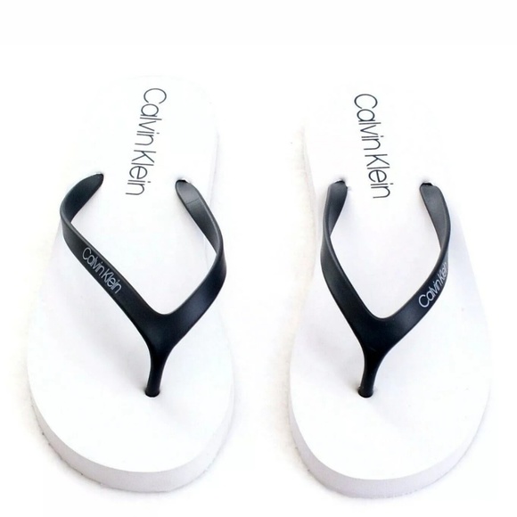 Calvin Klein Shoes - NEW Calvin Klein Navy/White Flip Flops 6
